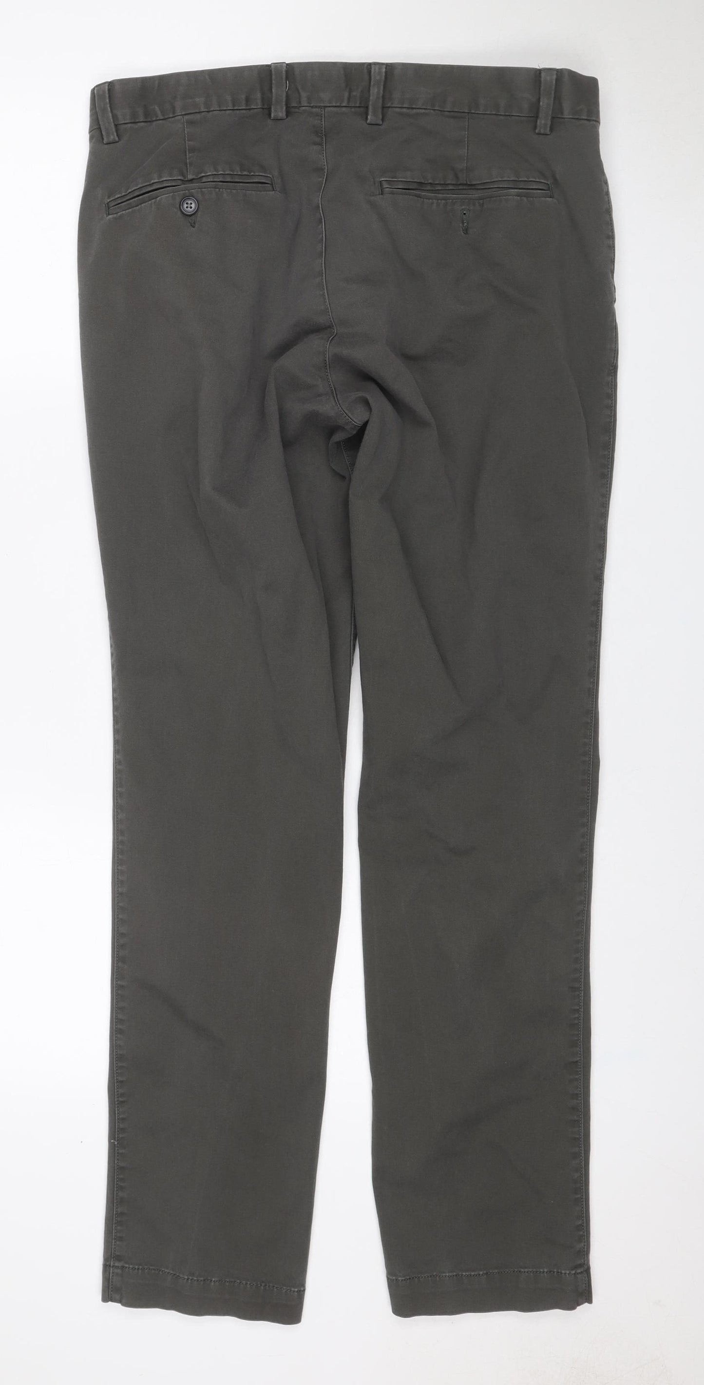Gap Men’s Grey Chino Trousers 34x32 Straight Leg Cotton Stretch