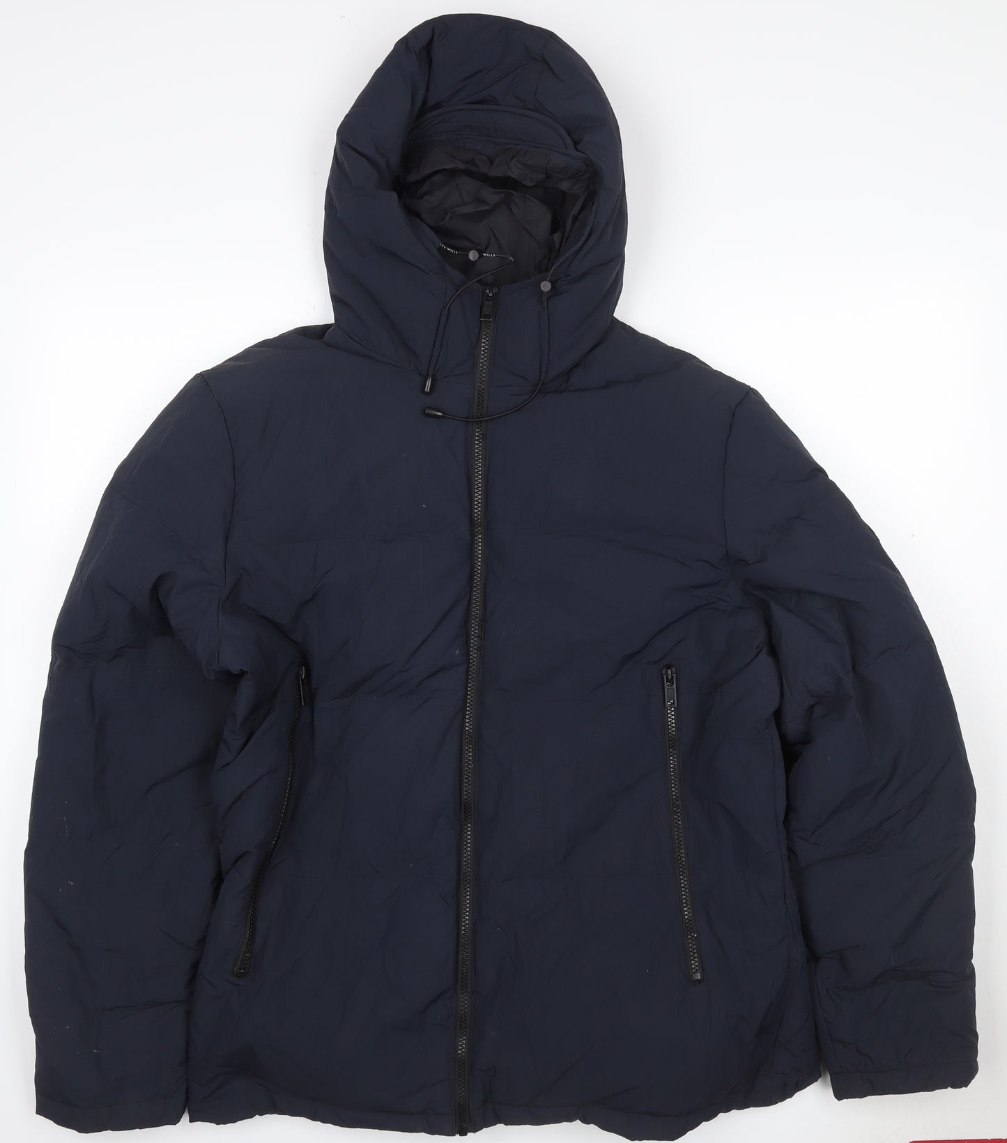 Jack Wills Women’s Blue L Hooded Puffer Jacket Down Filled Zip