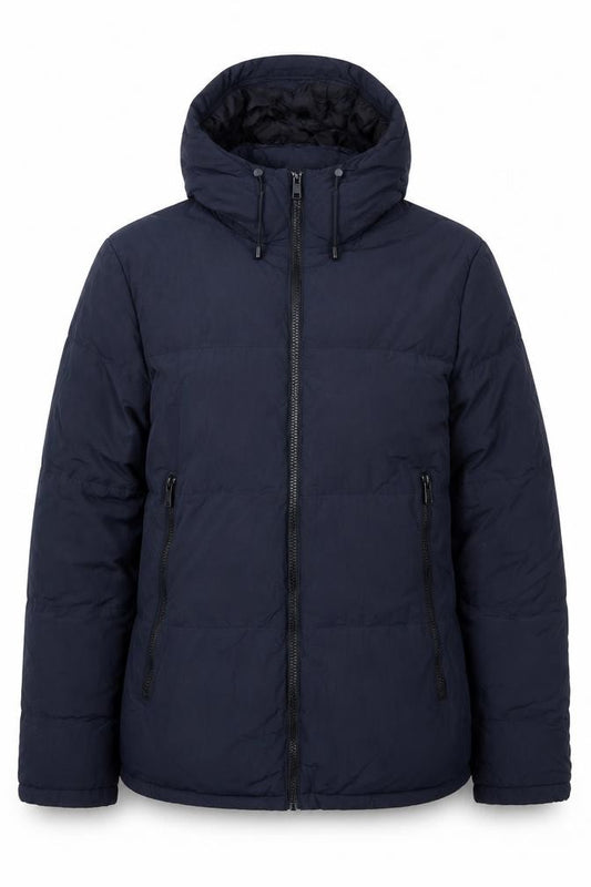 Jack Wills Women’s Blue L Hooded Puffer Jacket Down Filled Zip