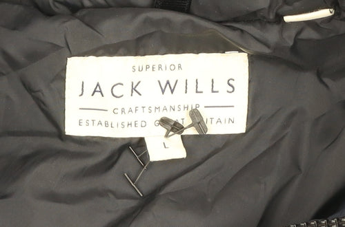 Jack Wills Women’s Blue L Hooded Puffer Jacket Down Filled Zip