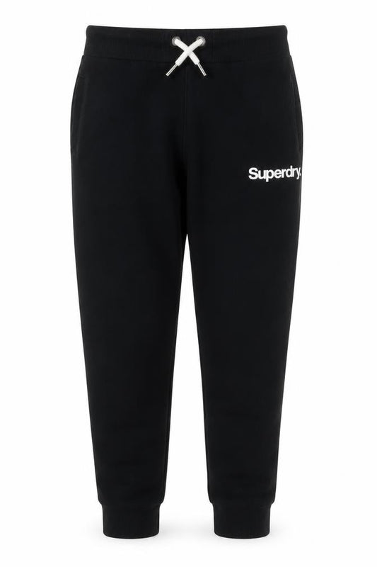 Superdry Men’s Black M Logo Fleece Jogger Sweatpants Drawstring