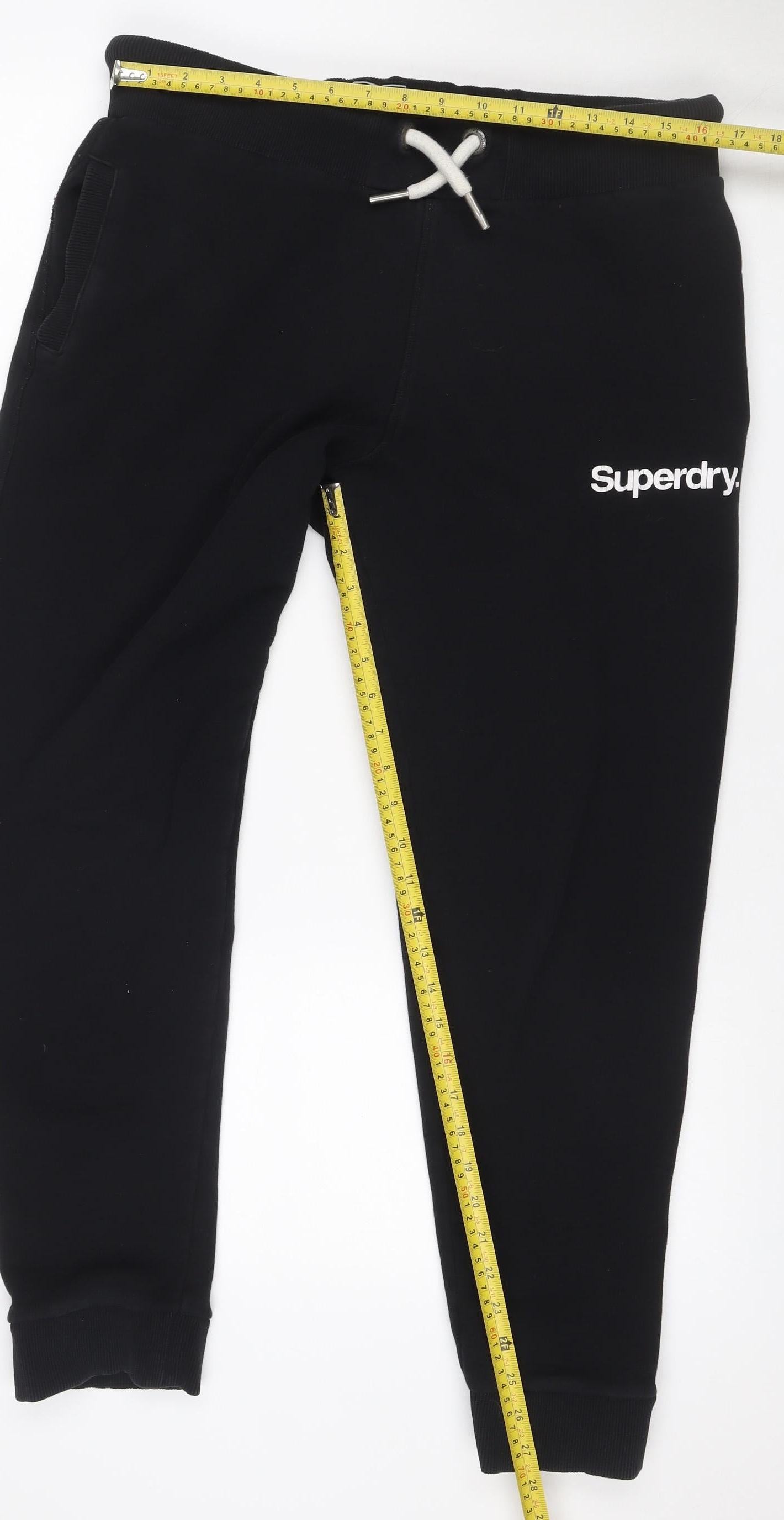 Superdry Men’s Black M Logo Fleece Jogger Sweatpants Drawstring