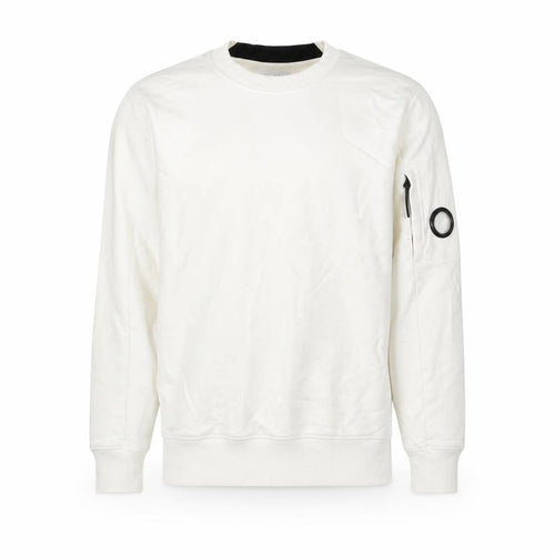 C.P. Company Men’s White S Crew Neck Sweatshirt Lens Pocket Pullover
