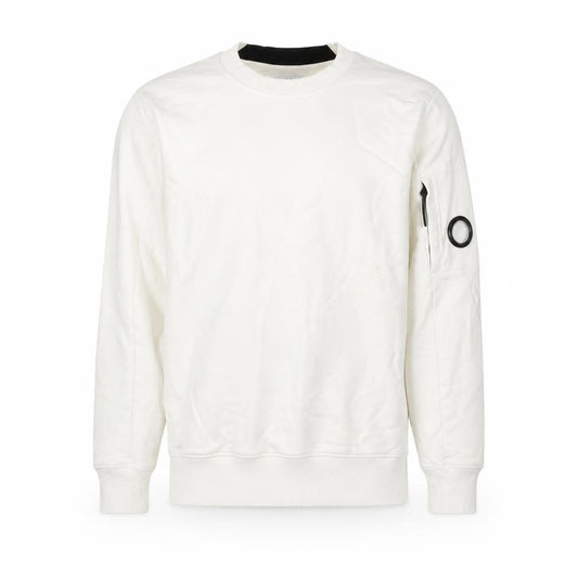 C.P. Company Men’s White S Crew Neck Sweatshirt Lens Pocket Pullover