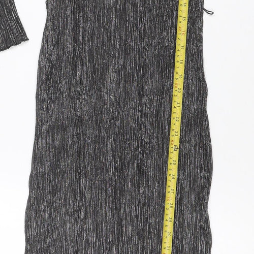 Marks and Spencer Women Black Glitter Long Shift Dress UK 10