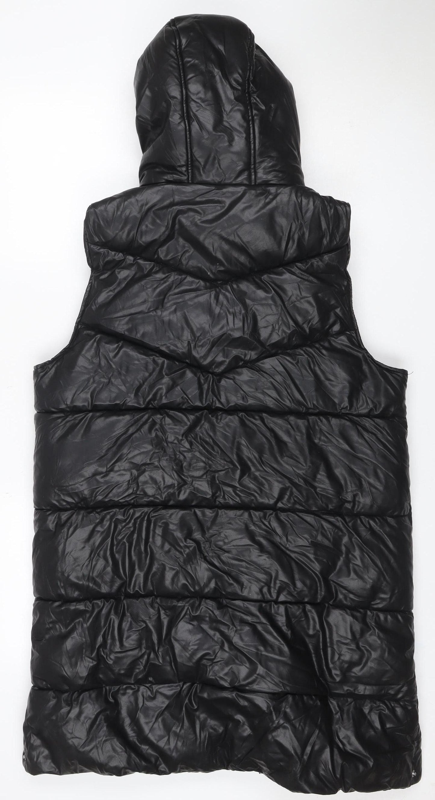 By Very Women’s Black Size 12 Long Hooded Puffer Gilet Jacket
