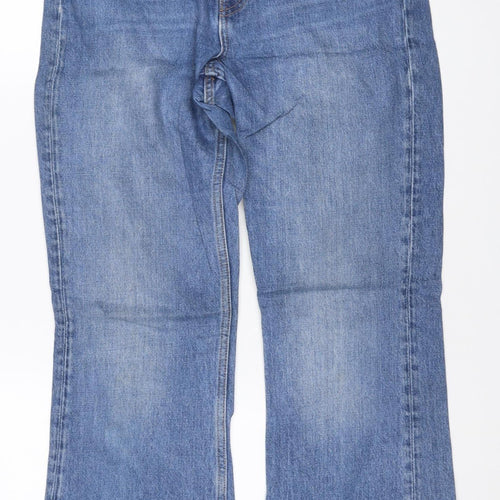 Weekday Women Blue 28/32 High Rise Wide-Leg Button Fly Jeans
