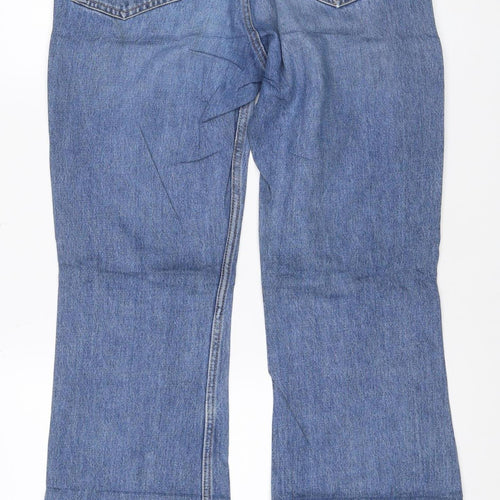 Weekday Women Blue 28/32 High Rise Wide-Leg Button Fly Jeans