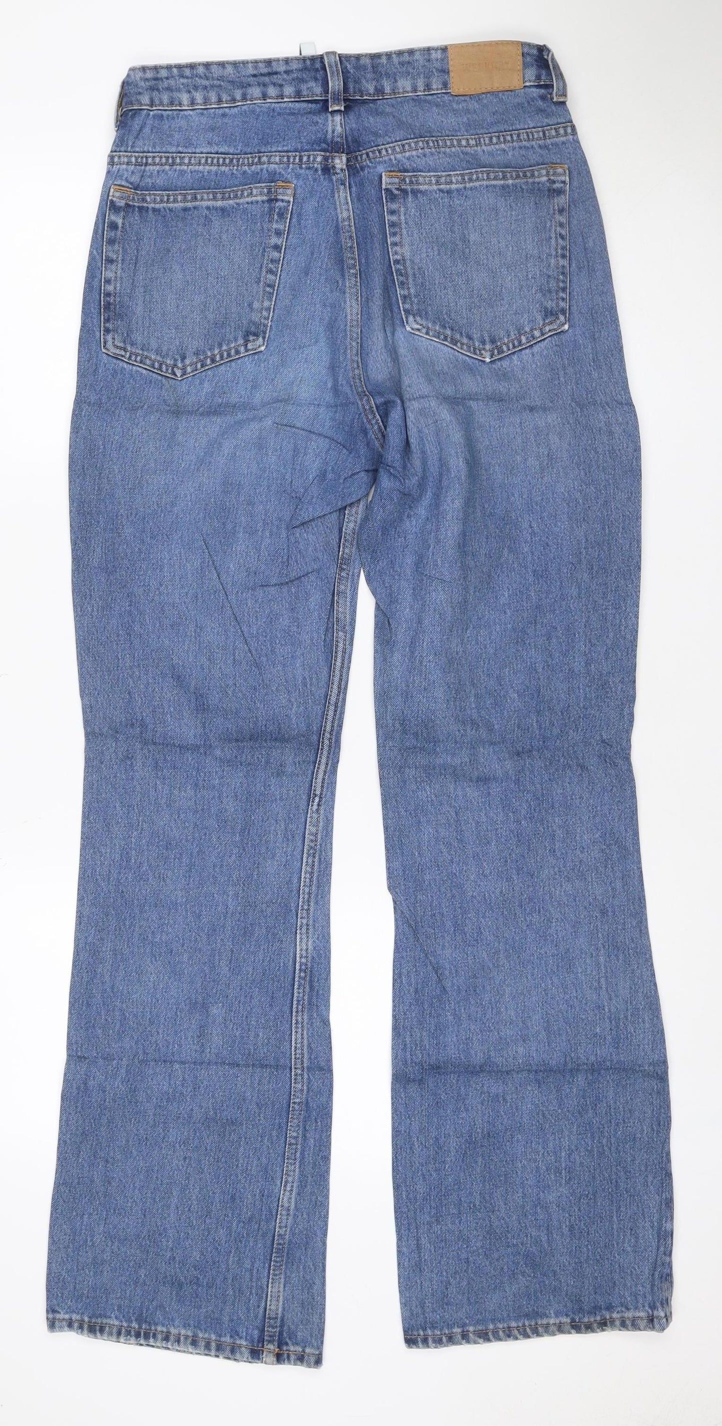 Weekday Women Blue 28/32 High Rise Wide-Leg Button Fly Jeans