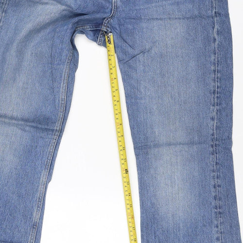 Weekday Women Blue 28/32 High Rise Wide-Leg Button Fly Jeans