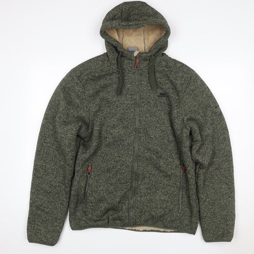 Trespass Men’s Green L Hooded Fleece Lined Full Zip Jacket