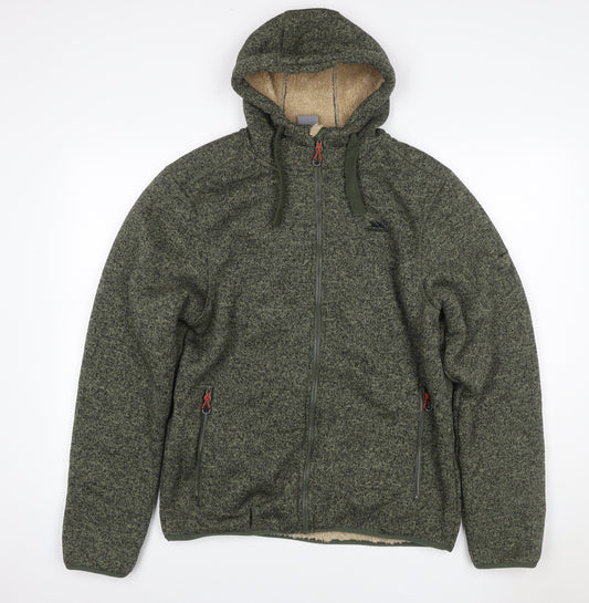 Trespass Men’s Green L Hooded Fleece Lined Full Zip Jacket