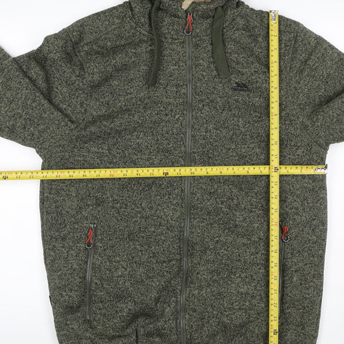 Trespass Men’s Green L Hooded Fleece Lined Full Zip Jacket