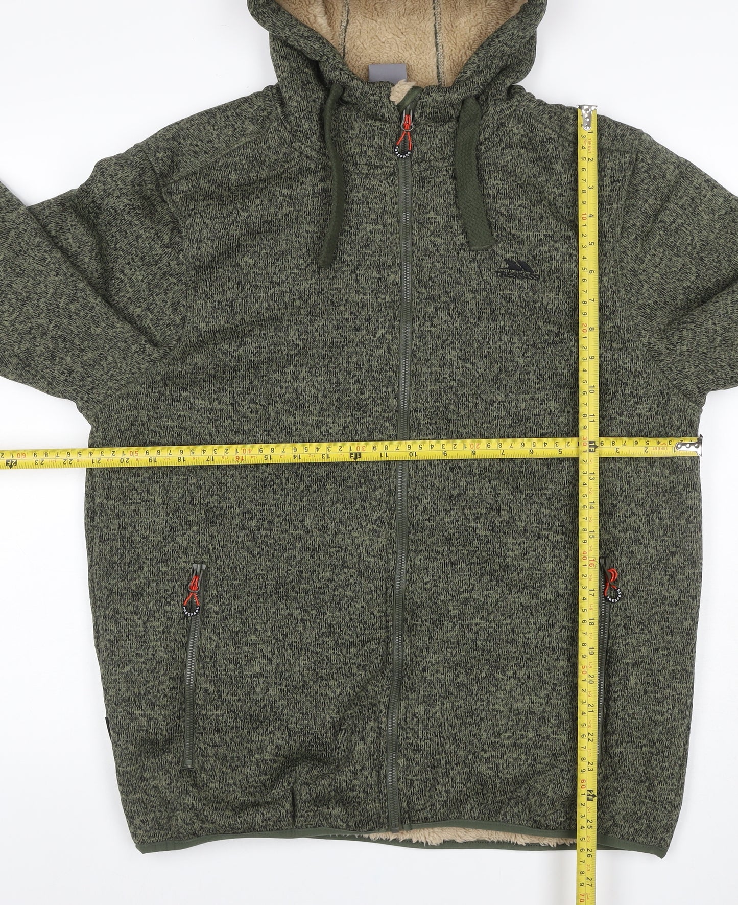 Trespass Men’s Green L Hooded Fleece Lined Full Zip Jacket