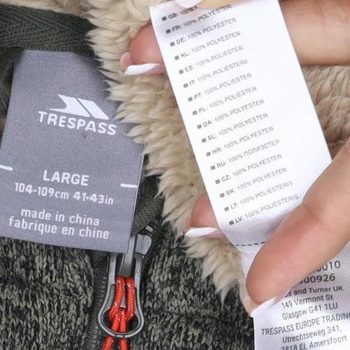 Trespass Men’s Green L Hooded Fleece Lined Full Zip Jacket