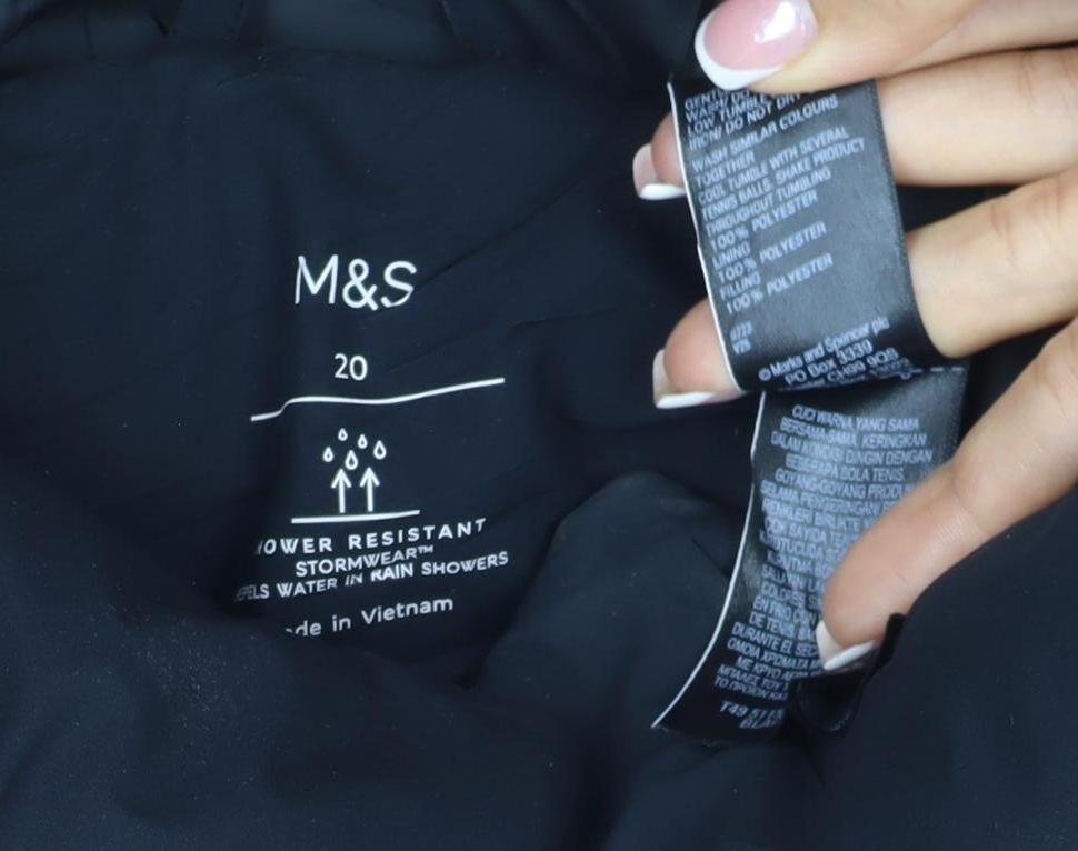 Marks and Spencer Women’s Black UK 20 Long Hooded Puffer Jacket