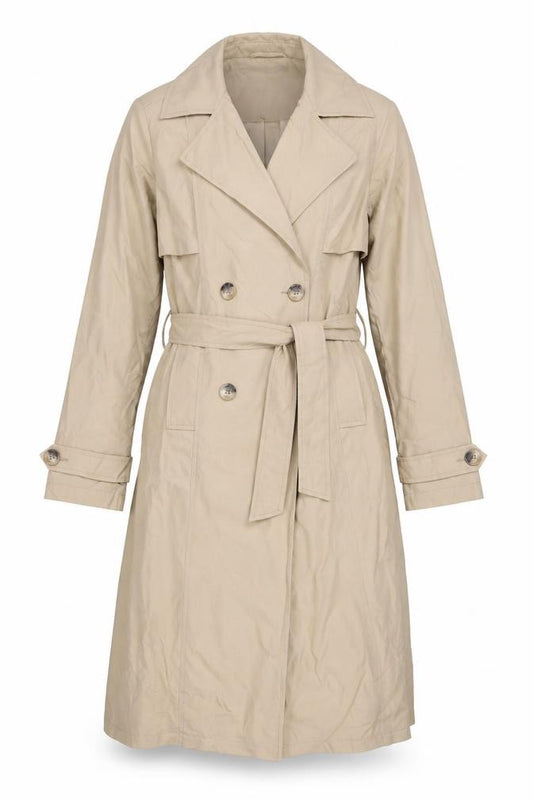 LCW Vision Women’s Beige UK 6 Long Belted Trench Coat