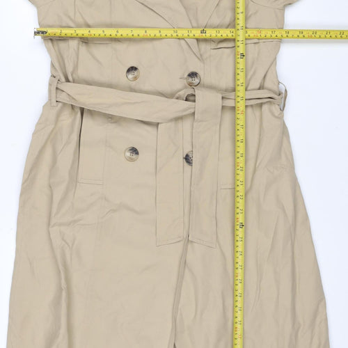 LCW Vision Women’s Beige UK 6 Long Belted Trench Coat