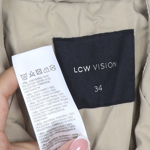 LCW Vision Women’s Beige UK 6 Long Belted Trench Coat