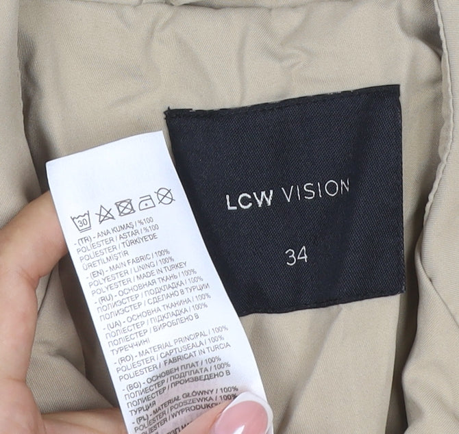 LCW Vision Women’s Beige UK 6 Long Belted Trench Coat