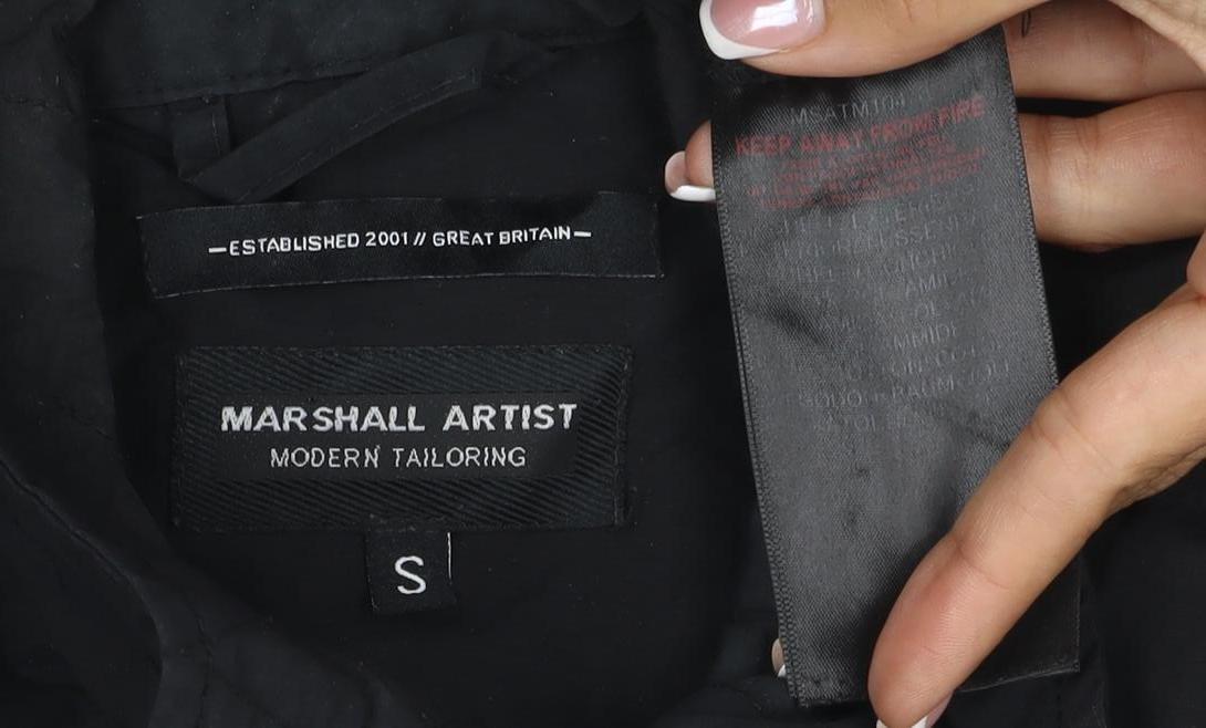 Marshall Artist Men's Black Size S Military Jacket Full Zip Pockets