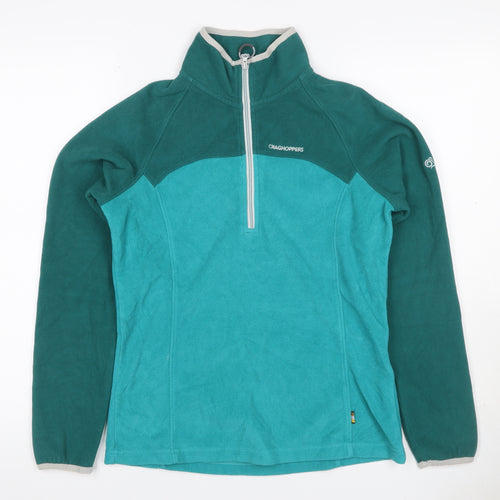Craghoppers Womens Green Colourblock Fleece 1/2 Zip Sweatshirt UK 10