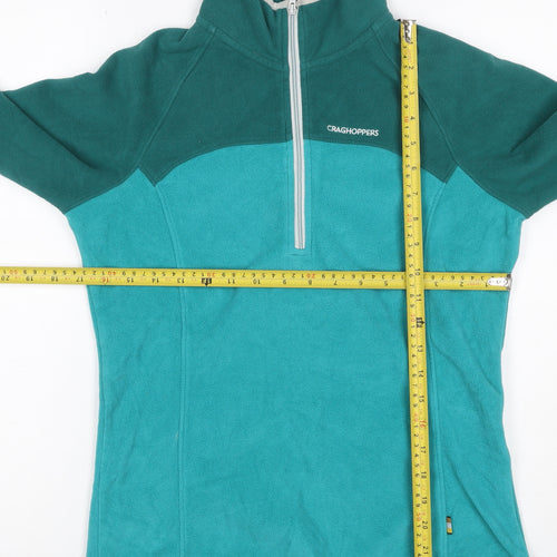 Craghoppers Womens Green Colourblock Fleece 1/2 Zip Sweatshirt UK 10