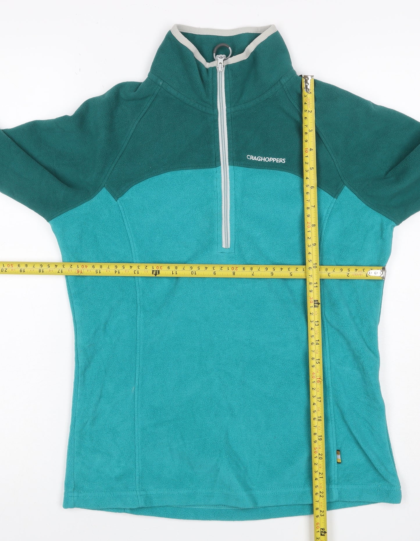 Craghoppers Womens Green Colourblock Fleece 1/2 Zip Sweatshirt UK 10