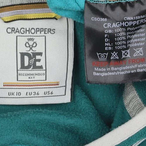 Craghoppers Womens Green Colourblock Fleece 1/2 Zip Sweatshirt UK 10