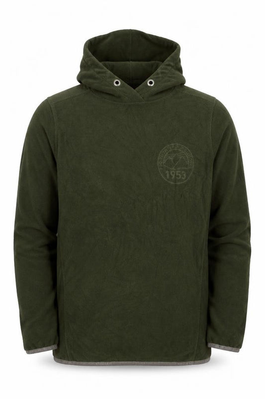 JOG24 Men’s Green M Pullover Fleece Hoodie Embossed Logo Long Sleeve