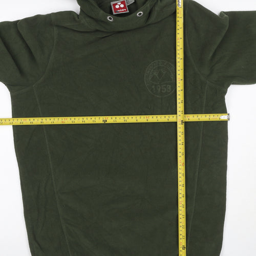JOG24 Men’s Green M Pullover Fleece Hoodie Embossed Logo Long Sleeve