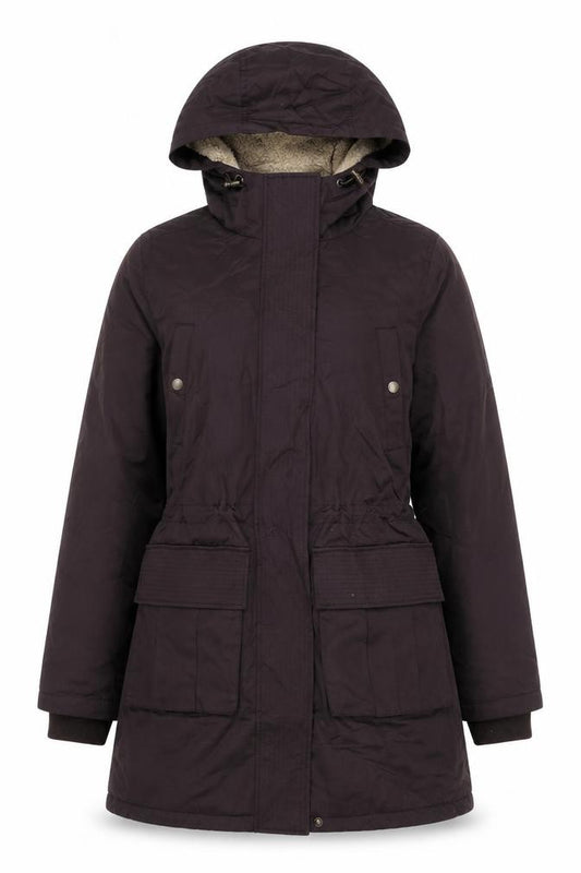 FatFace Women Brown UK 8 Hooded Parka Sherpa Lined Cotton Blend
