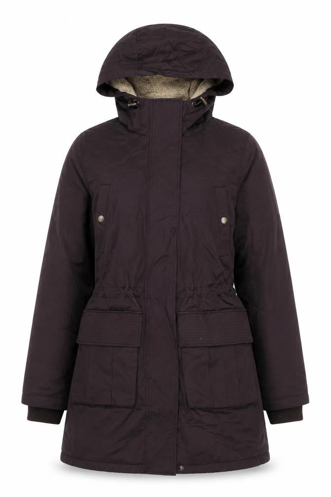 FatFace Women Brown UK 8 Hooded Parka Sherpa Lined Cotton Blend
