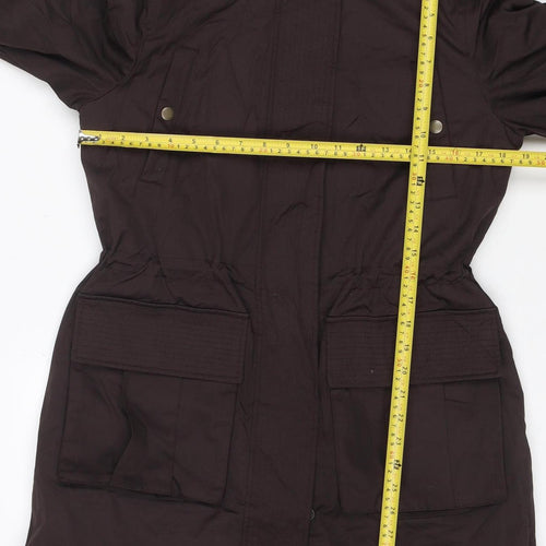 FatFace Women Brown UK 8 Hooded Parka Sherpa Lined Cotton Blend