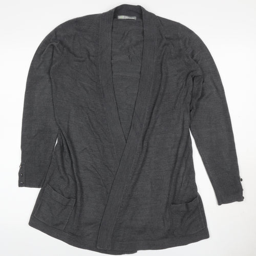 Marks and Spencer Women Grey Size 12 Open Knit Cardigan Pockets