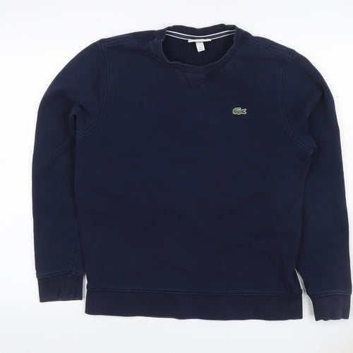 Lacoste Sport Women's Blue UK 12 Crew Neck Logo Pullover Sweatshirt