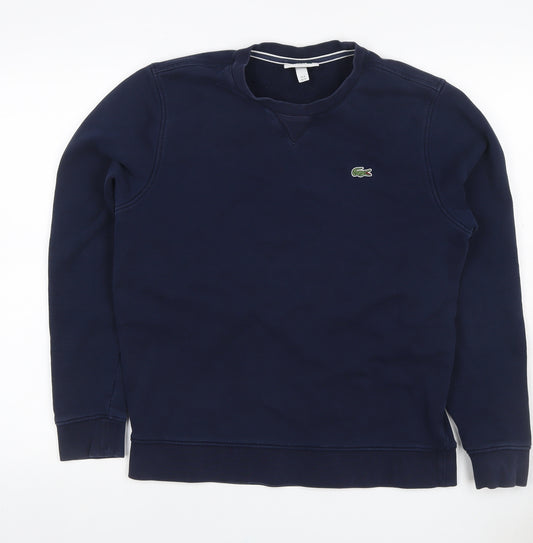 Lacoste Sport Women's Blue UK 12 Crew Neck Logo Pullover Sweatshirt