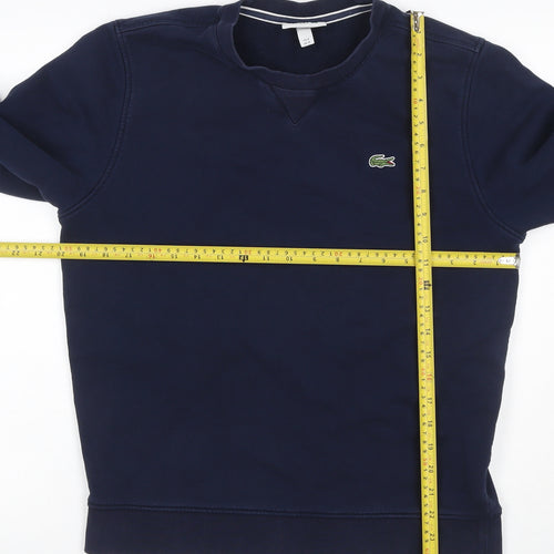 Lacoste Sport Women's Blue UK 12 Crew Neck Logo Pullover Sweatshirt