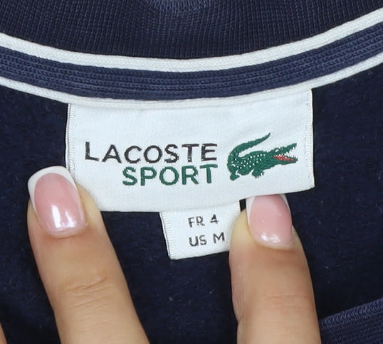 Lacoste Sport Women's Blue UK 12 Crew Neck Logo Pullover Sweatshirt