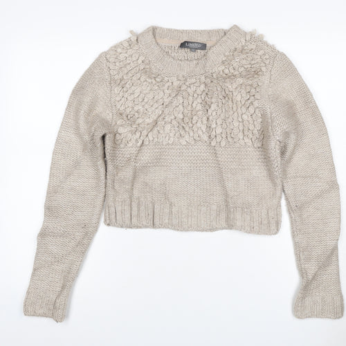 Marks and Spencer Women Beige M Chunky Knit Wool Blend Jumper