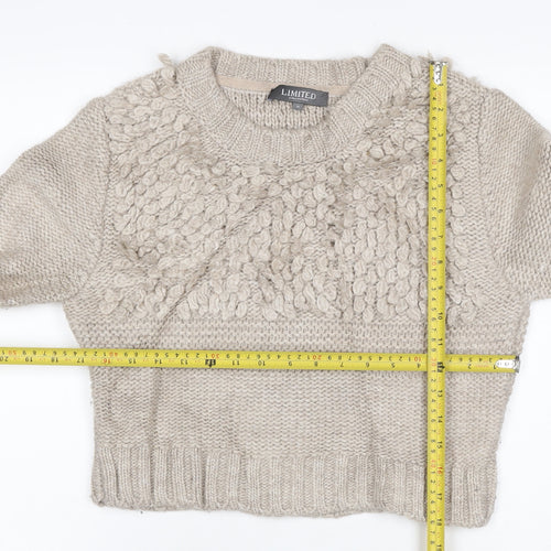 Marks and Spencer Women Beige M Chunky Knit Wool Blend Jumper