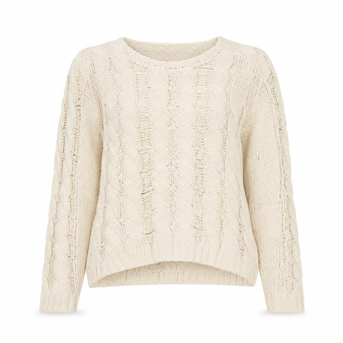H&M Women Ivory XS Cable Knit Chunky Pullover Jumper Cotton Blend