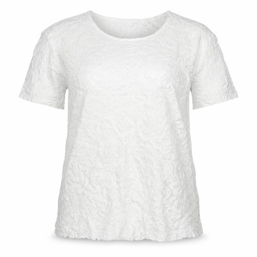 Reiss Women White M Floral Lace Puff Sleeve Short Sleeve T-Shirt
