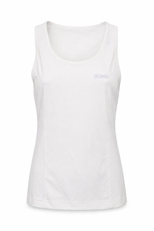 Lotto Women White Size 14 Athletic Mesh Panel Stretch Tank Top