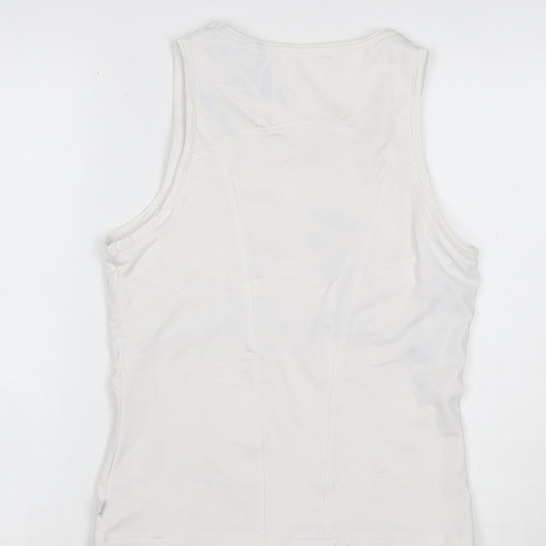 Lotto Women White Size 14 Athletic Mesh Panel Stretch Tank Top