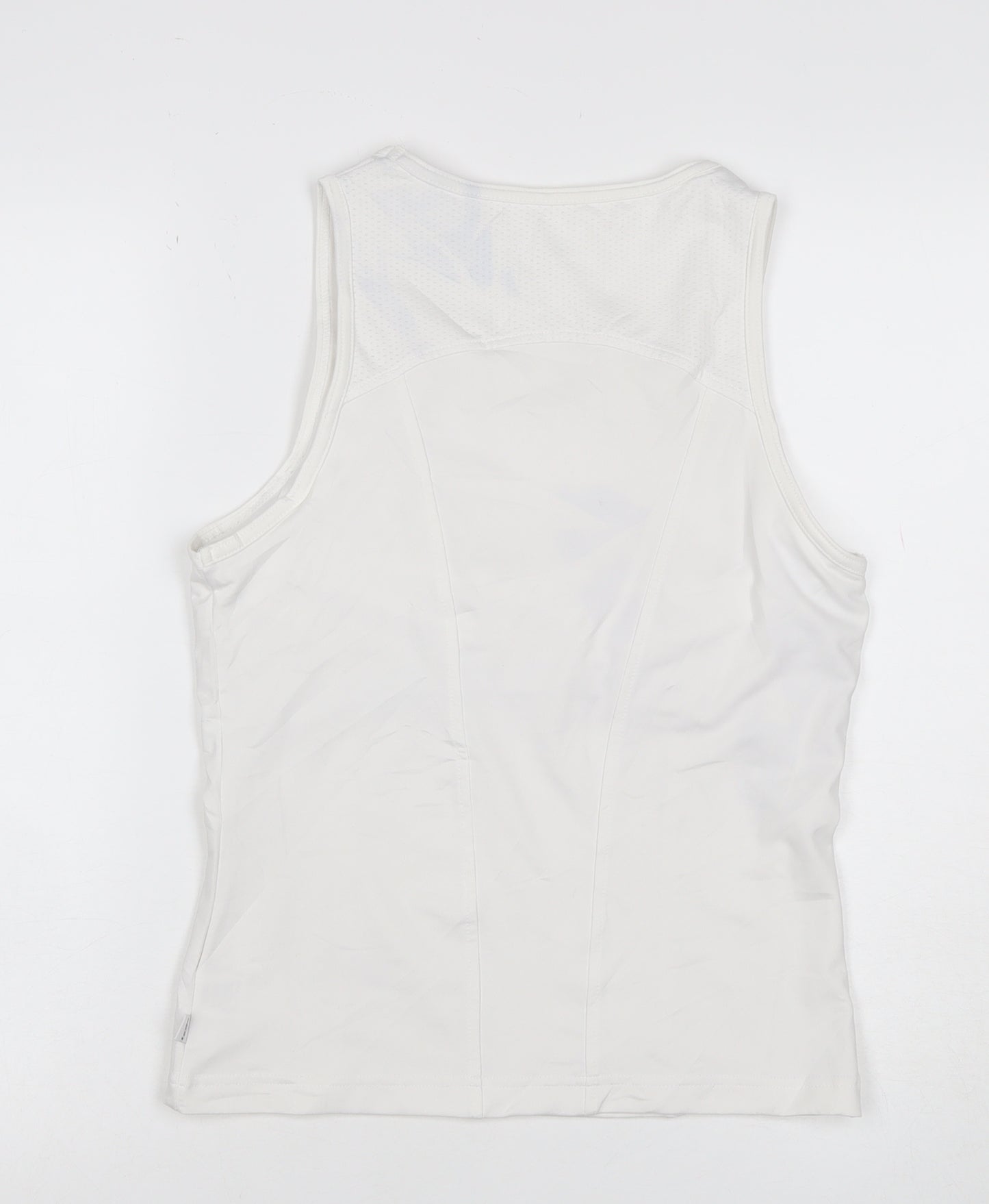 Lotto Women White Size 14 Athletic Mesh Panel Stretch Tank Top