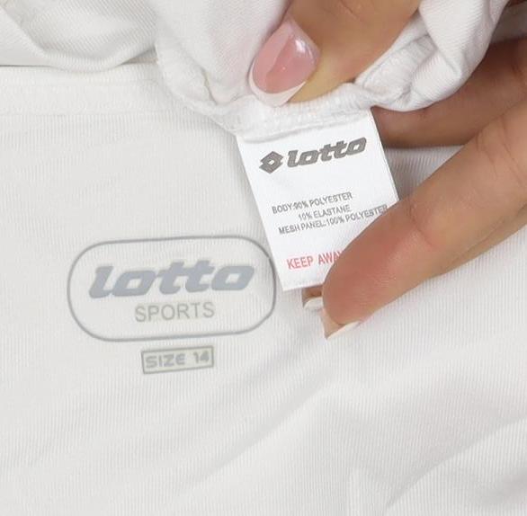 Lotto Women White Size 14 Athletic Mesh Panel Stretch Tank Top