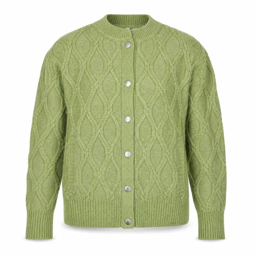 M&S Women Green Size S Cable Knit Button Cardigan