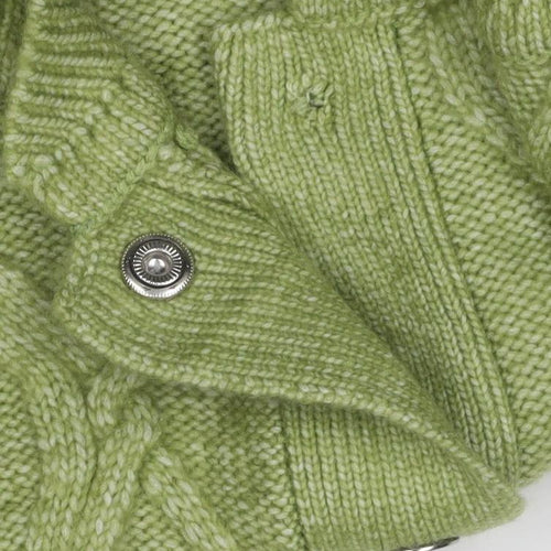 M&S Women Green Size S Cable Knit Button Cardigan