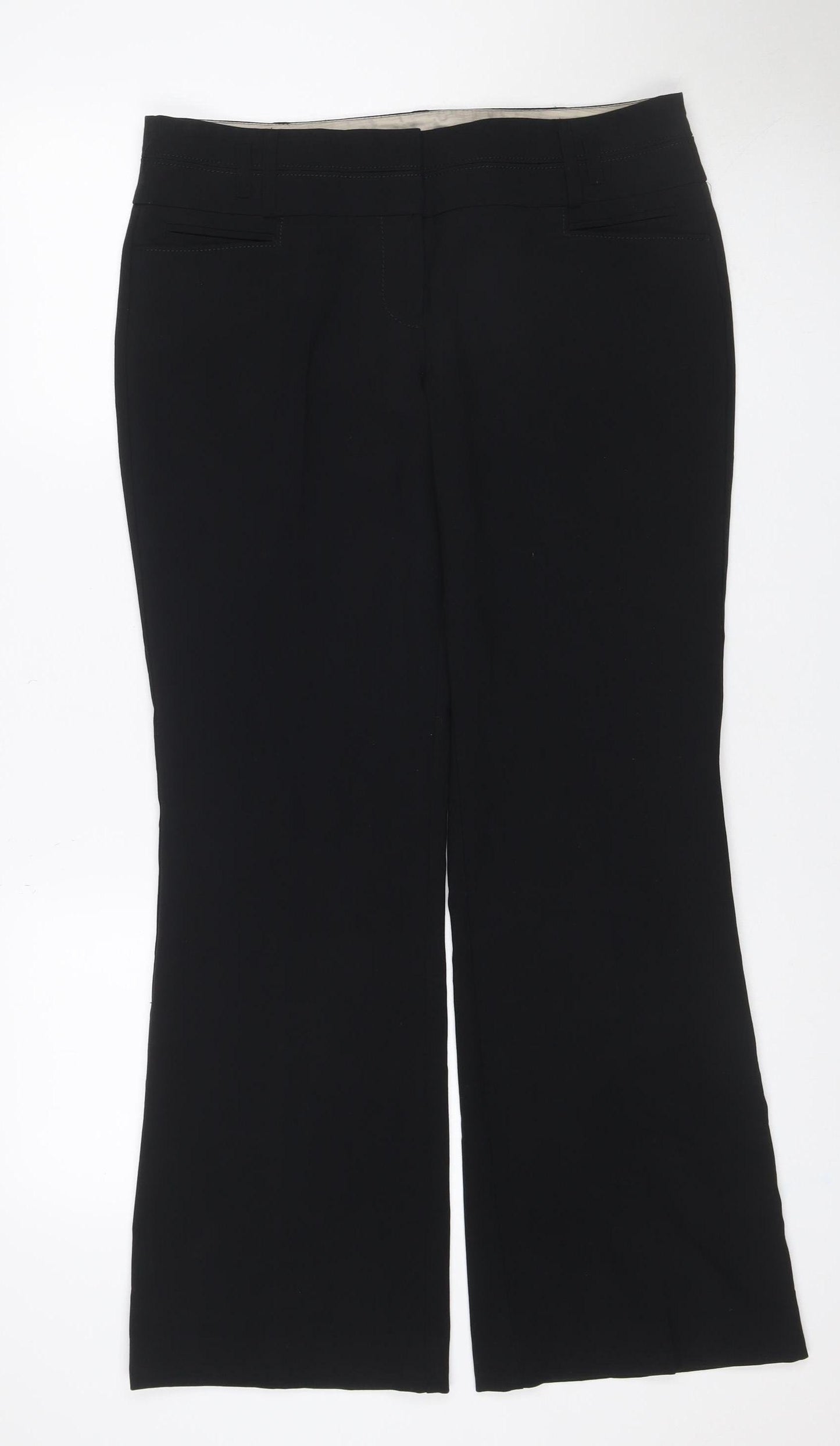 New Look Women’s Black Size 12 Wide-Leg Tailored Dress Trousers